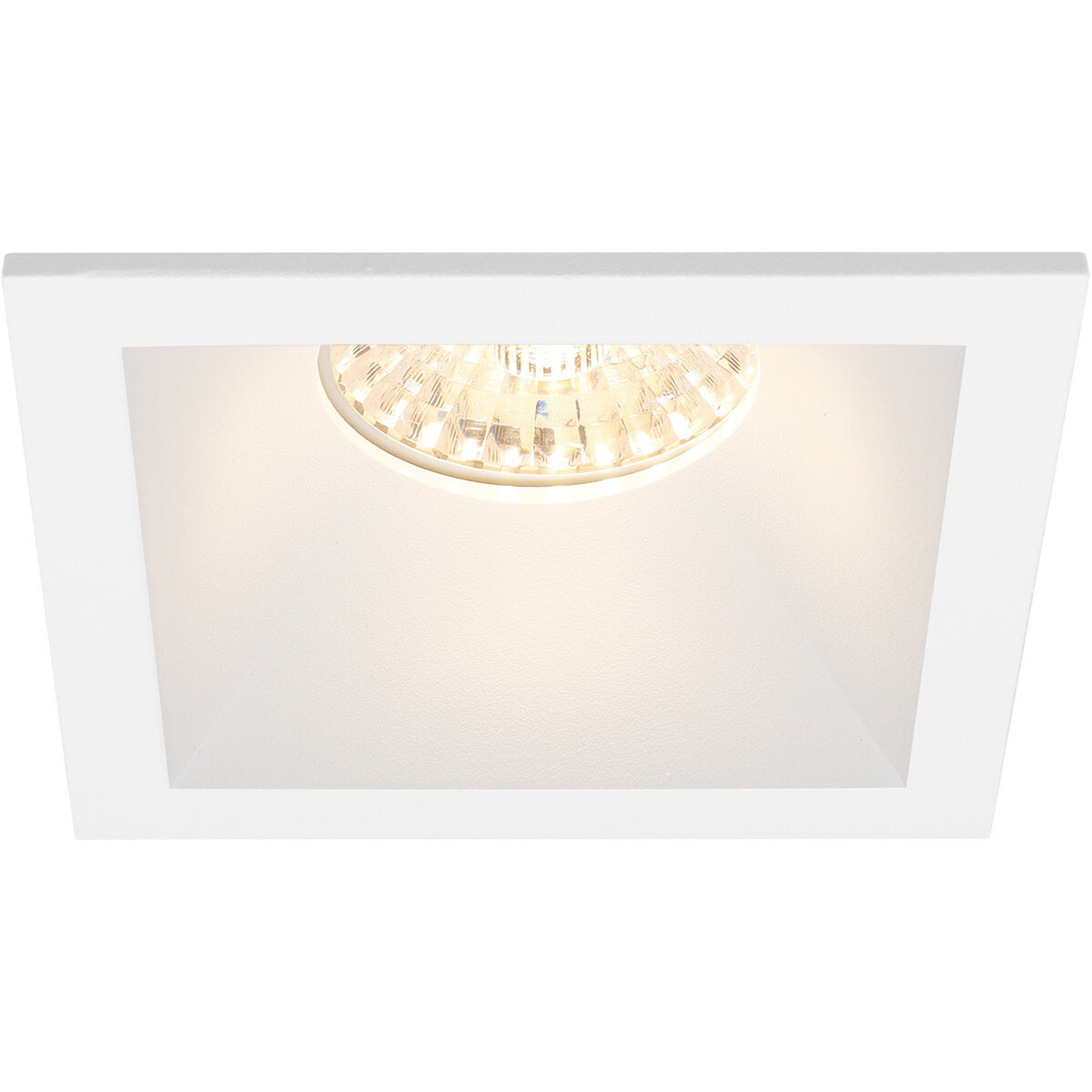 LED Spot Set - Pragmi Pollon Pro - GU10 Sockel - Dimmbar - Einbau Quadratisch - Mattweiß - 6W - Tageslicht 6400K - Deep - 82mm