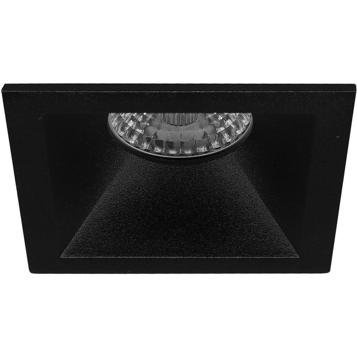 LED Spot Set - Pragmi Pollon Pro - GU10 Sockel - Dimmbar - Einbau Quadratisch - Mattschwarz - 6W - Universalweiß 4200K - Deep - 82mm