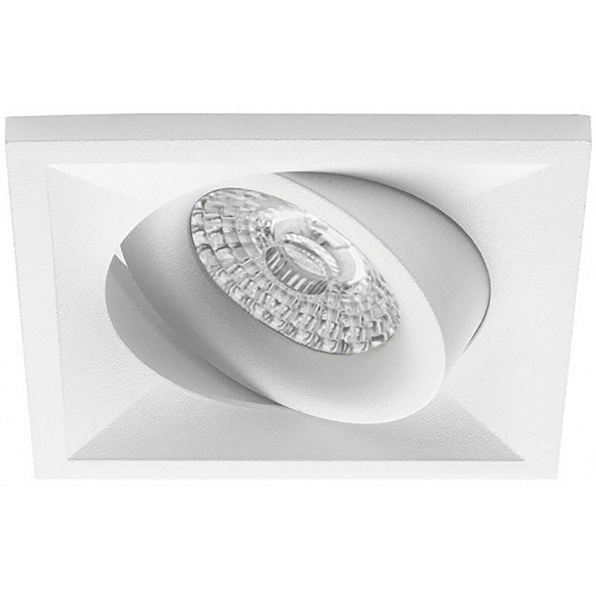 LED Spot Set - Pragmi Qiundo Pro - GU10 Fassung - Einbau Quadrat - Matt Weiß - 4W - Warmweiß 3000K - Schwenkbar - 80mm