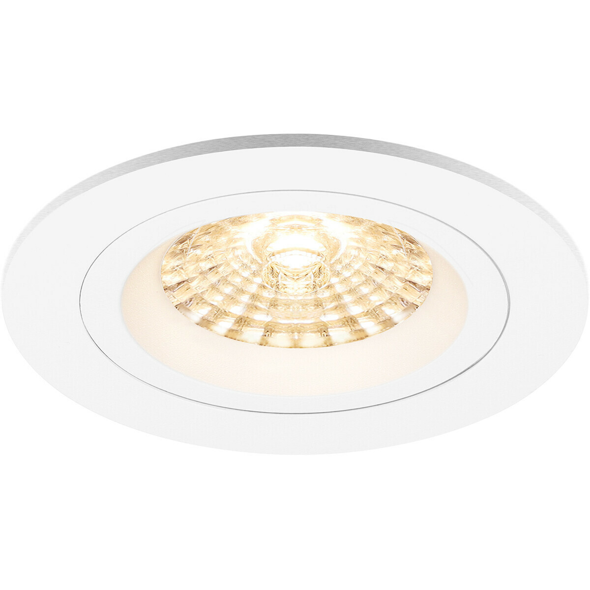 LED Spot Set - Pragmi Rodos Pro - GU10 Sockel - Einbau Rund - Mattweiß - 4W - Warmweiß 3000K - Ø93mm