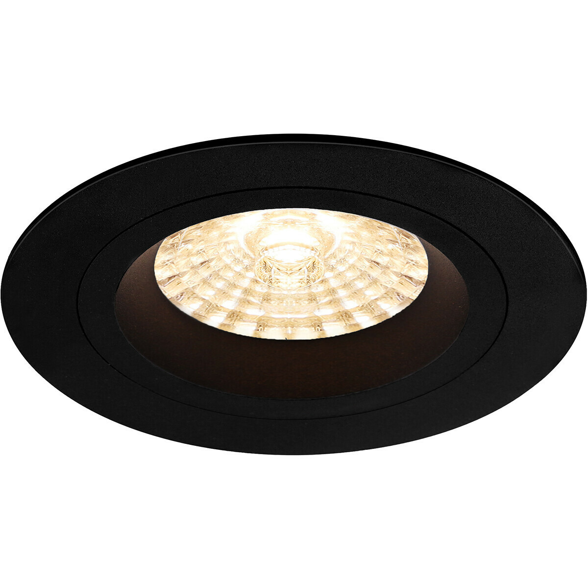 LED Spot Set - Pragmi Rodos Pro - GU10 Sockel - Einbau Rund - Mattschwarz - 4W - Universalweiß 4200K - Ø93mm