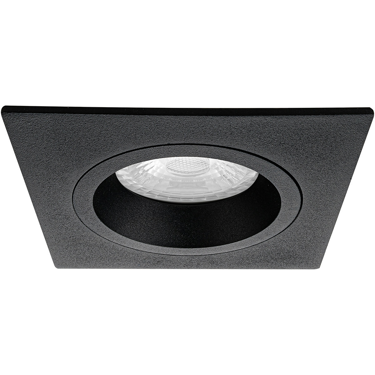 LED Spot Set - Pragmi Rodos Pro - GU10 Sockel - Dimmbar - Einbau Quadratisch - Mattschwarz - 6W - Universalweiß 4200K - 93mm