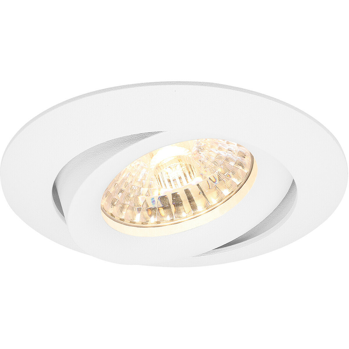 LED Spot Set - Pragmi Uranio Pro - GU10 Sockel - Einbau Rund - Mattweiß - 4W - Warmweiß 3000K - Kippbar - Ø82mm