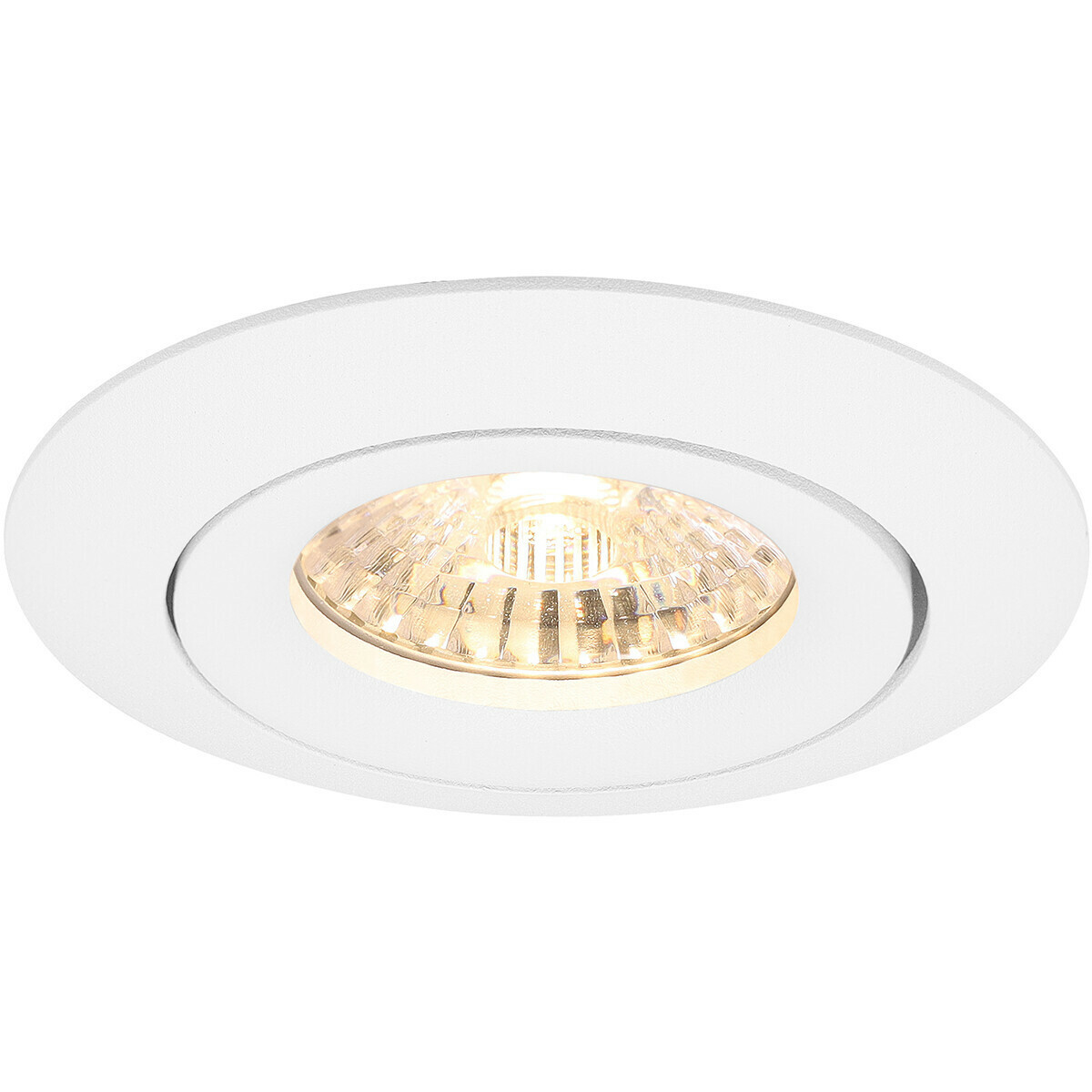 LED Spot Set - Pragmi Uranio Pro - GU10 Sockel - Einbau Rund - Mattweiß - 4W - Warmweiß 3000K - Kippbar - Ø82mm