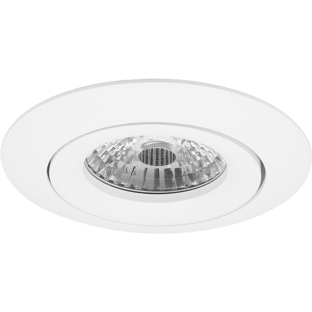 LED Spot Set - Pragmi Uranio Pro - GU10 Sockel - Einbau Rund - Mattweiß - 4W - Warmweiß 3000K - Kippbar - Ø82mm