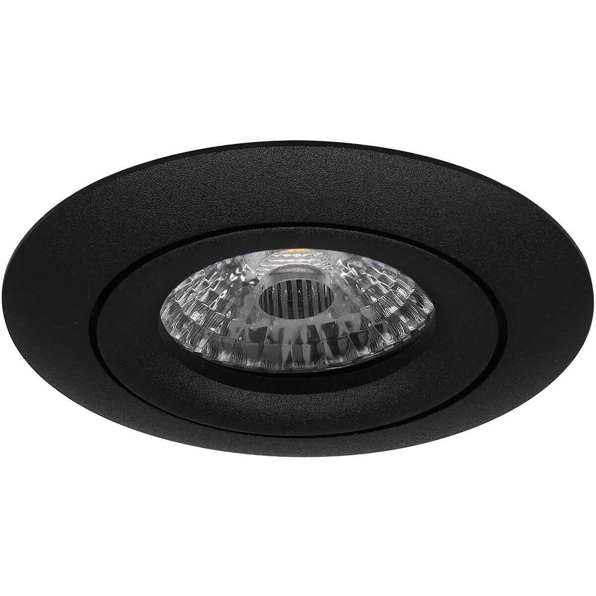 LED Spot Set - Pragmi Uranio Pro - GU10 Sockel - Einbau Rund - Mattschwarz - 4W - Universalweiß 4200K - Kippbar - Ø82mm