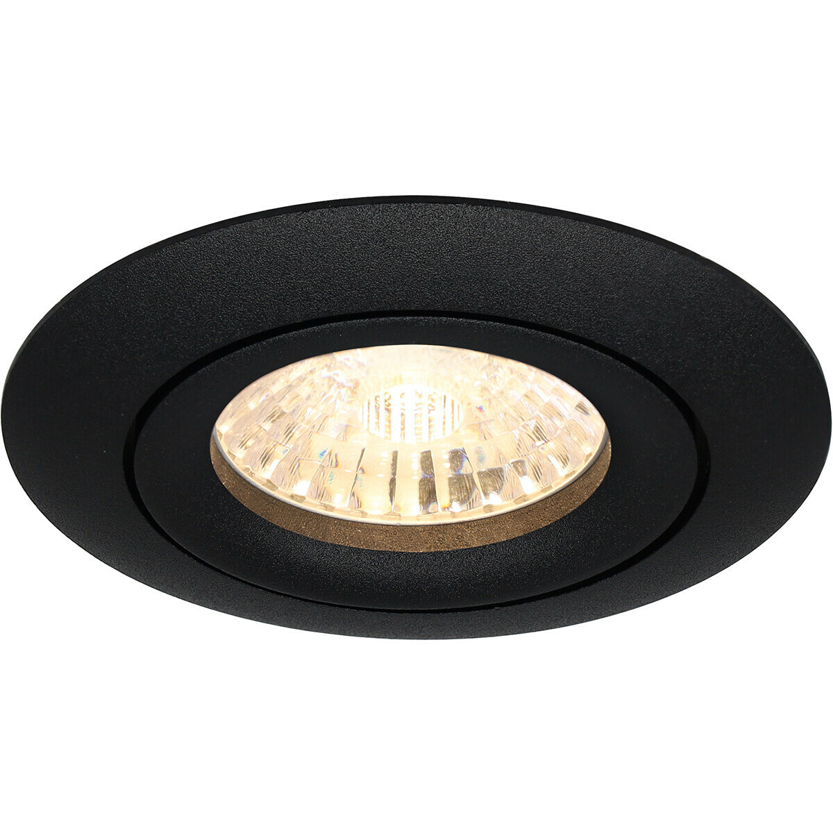 LED Spot Set - Pragmi Uranio Pro - GU10 Sockel - Einbau Rund - Mattschwarz - 4W - Universalweiß 4200K - Kippbar - Ø82mm