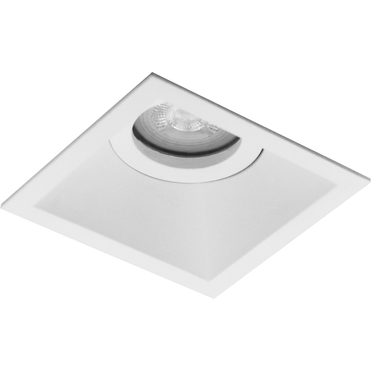 LED Spot Set - Pragmi Zano Pro - GU10 Sockel - Einbau Quadratisch - Mattweiß - 4W - Warmweiß 3000K - Kippbar - 93mm