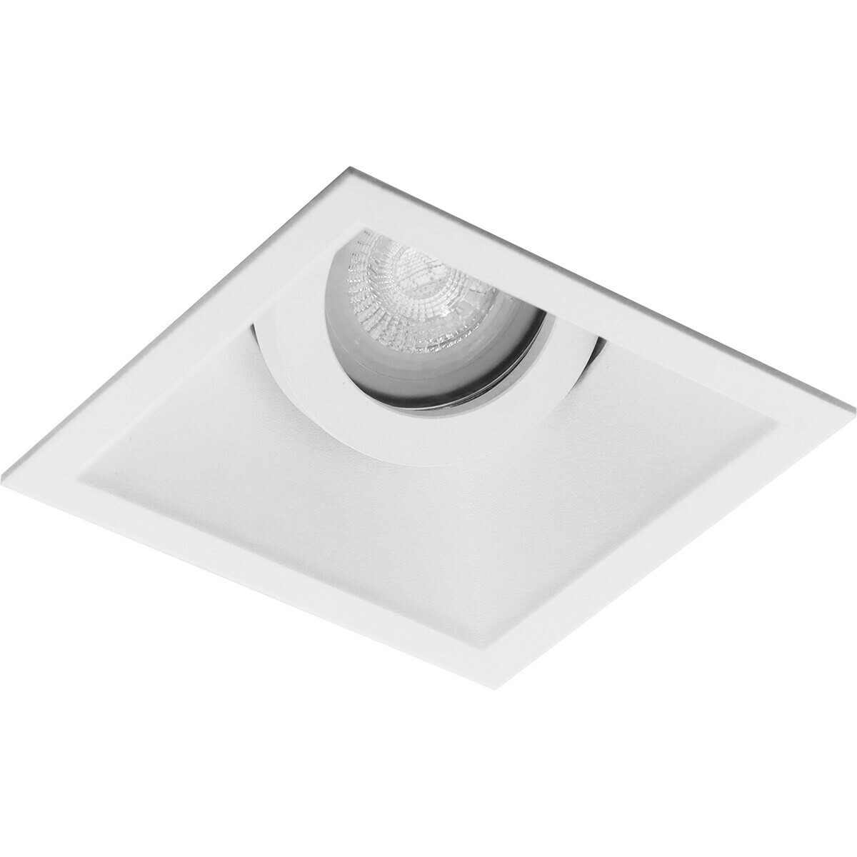 LED Spot Set - Aigi - Pragmi Zano Pro - GU10 Sockel - Einbau Quadratisch - Mattweiß - 8W - Tageslicht 6400K - Kippbar - 93mm