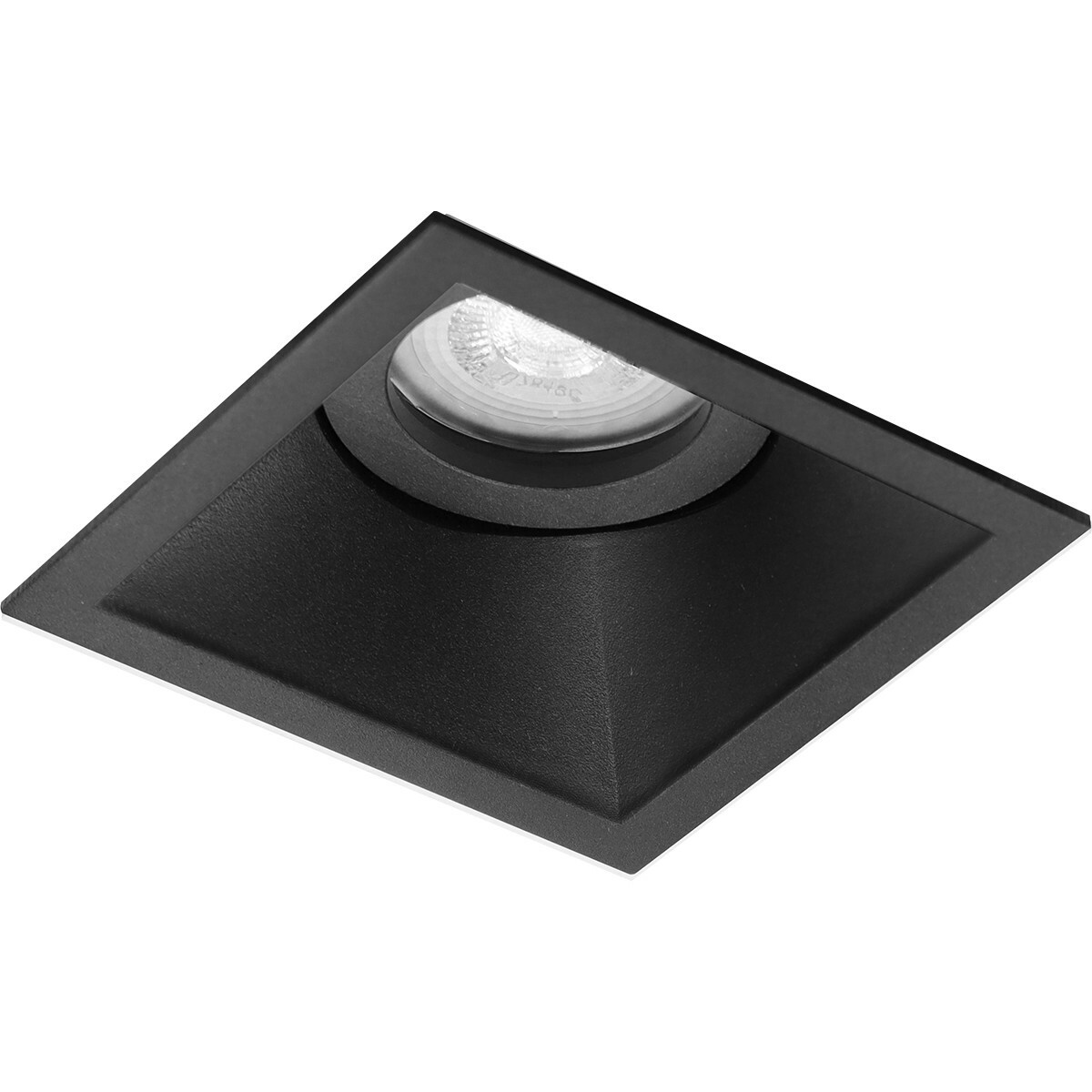 LED Spot Set - Pragmi Zano Pro - GU10 Sockel - Einbau Quadratisch - Mattschwarz - 4W - Warmweiß 3000K - Kippbar - 93mm