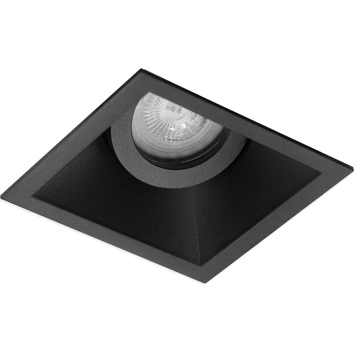 LED Spot Set - Pragmi Zano Pro - GU10 Sockel - Einbau Quadratisch - Mattschwarz - 6W - Tageslicht 6400K - Kippbar - 93mm