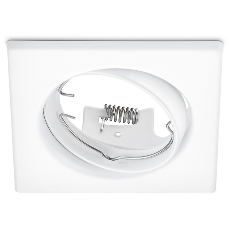 LED Spot Set - Trion - GU10 Sockel - Dimmbar - Einbau Quadratisch - Mattweiß - 6W - Tageslicht 6400K - Kippbar 80mm