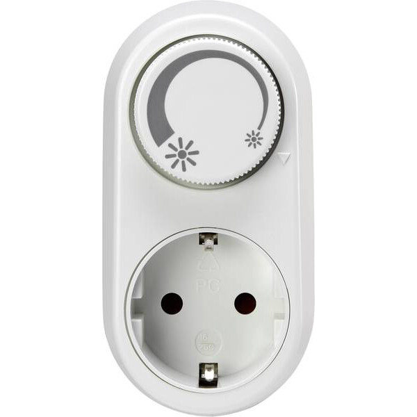 LED Steckdosen Dimmer - Priso Tuby - Aufputz - Einzelknopf - 3-24W - Weiß | Schutzkontakt