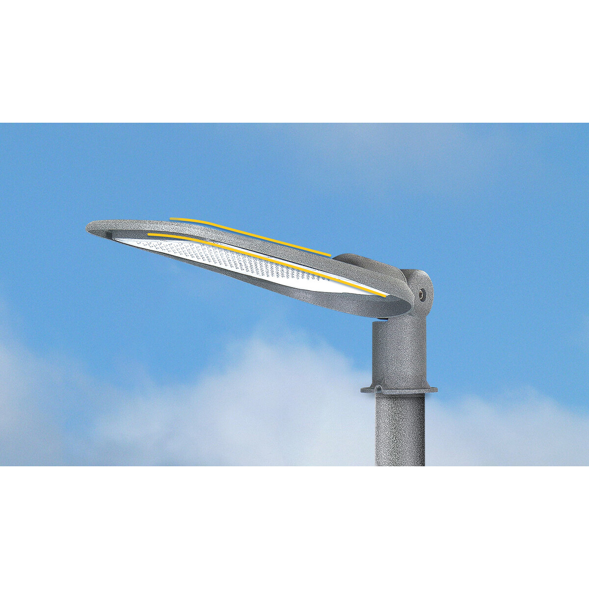 LED Straßenlaterne - Straßenbeleuchtung - Aigi Animo - 100W - Kaltweiß 6500K - Wasserdicht IP65 - Mattgrau - Aluminium