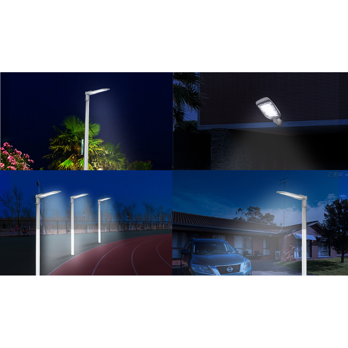 LED Straßenlaterne - Straßenbeleuchtung - Aigi Animo - 100W - Kaltweiß 6500K - Wasserdicht IP65 - Mattgrau - Aluminium