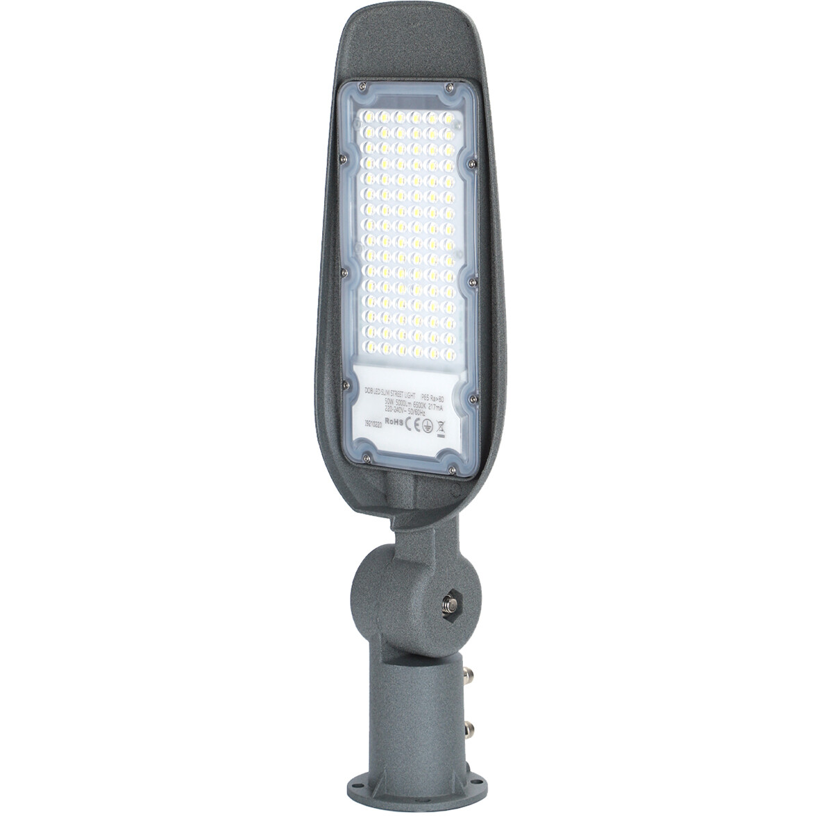 LED Straßenlaterne - Straßenbeleuchtung - Aigi Animo - 50W - Kaltweiß 6500K - Wasserdicht IP65 - Mattgrau - Aluminium