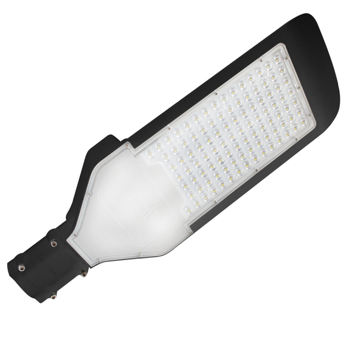 LED Straßenlaterne - Straßenbeleuchtung - Orny - 100W - Kaltweiß 6400K - Wasserdicht IP65 - Mattschwarz - Aluminium