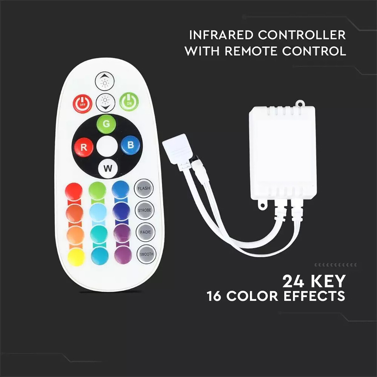 LED Strip Fernbedienungsset - Viron Esnaim - RGB-Controller - 72W - 12V - 2A