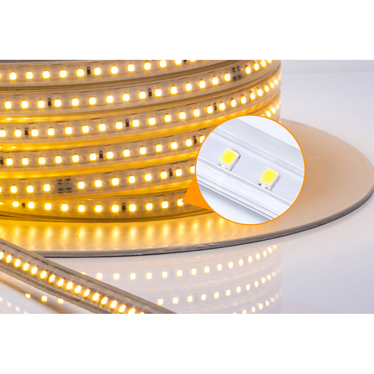 LED Strip - Aigi Stribo - 50 Meter - Dimmbar - IP65 Wasserdicht - Tageslicht 6500K - 2835 SMD 230V