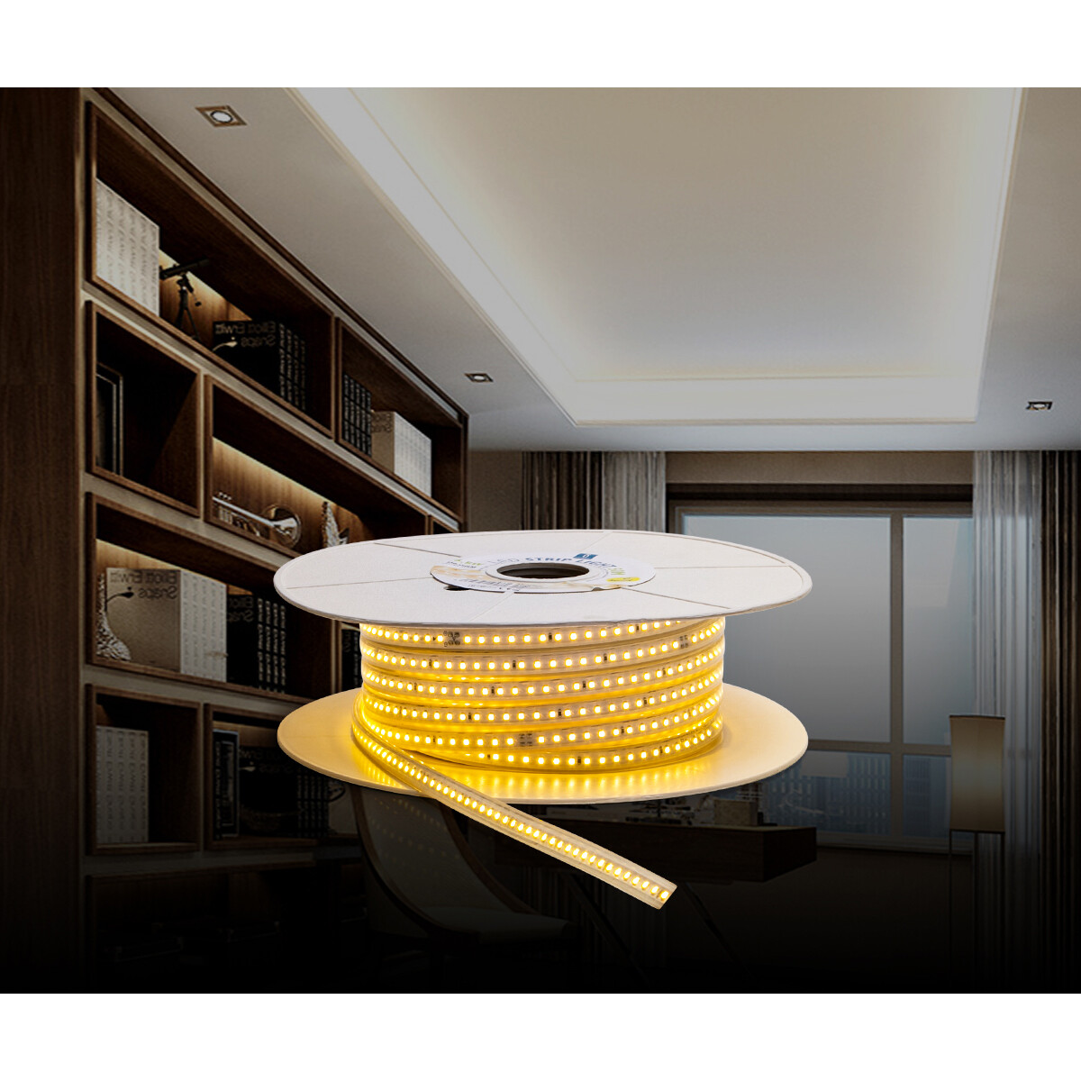 LED Strip - Aigi Stribo - 50 Meter - Dimmbar - IP65 Wasserdicht - Tageslicht 6500K - 2835 SMD 230V