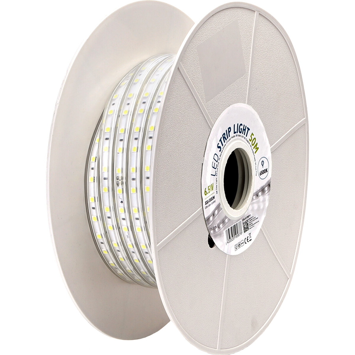 LED Strip - Aigi Stribo - 50 Meter - Dimmbar - IP65 Wasserdicht - Tageslicht 6500K - 5050 SMD 230V