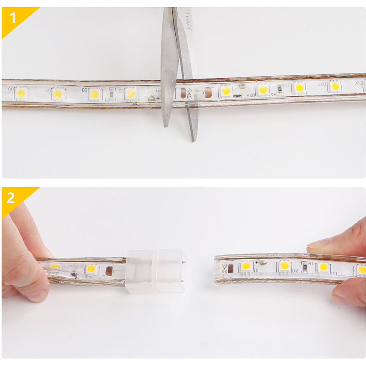 LED Strip - Aigi Strobi - 50 Meter - Dimmbar - IP65 Wasserdicht - Tageslicht 6500K - 2835 SMD 230V