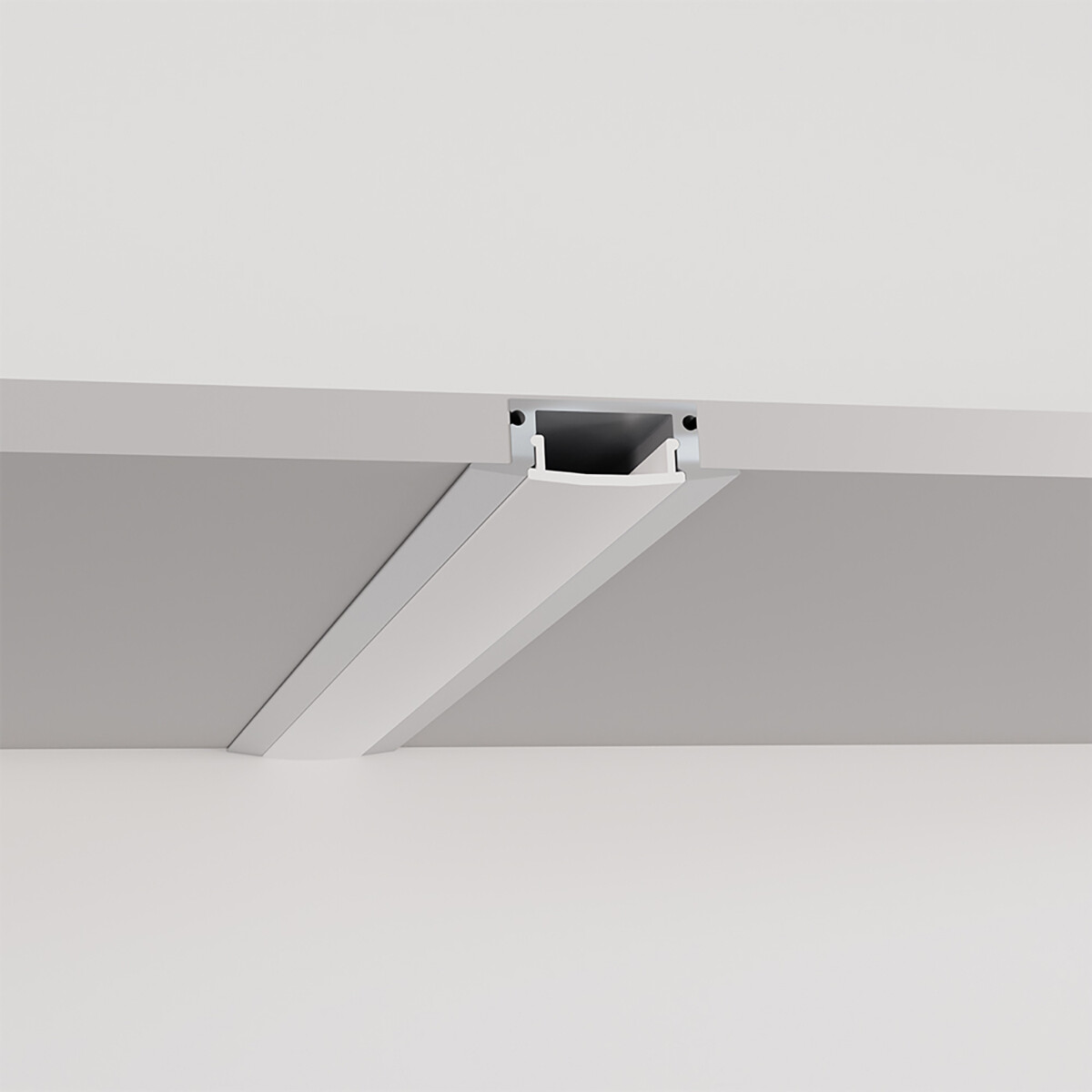 LED-Strip Profil - Velvalux Profi - Weiß Aluminium - 1 Meter - 24.7x7mm - Einbau