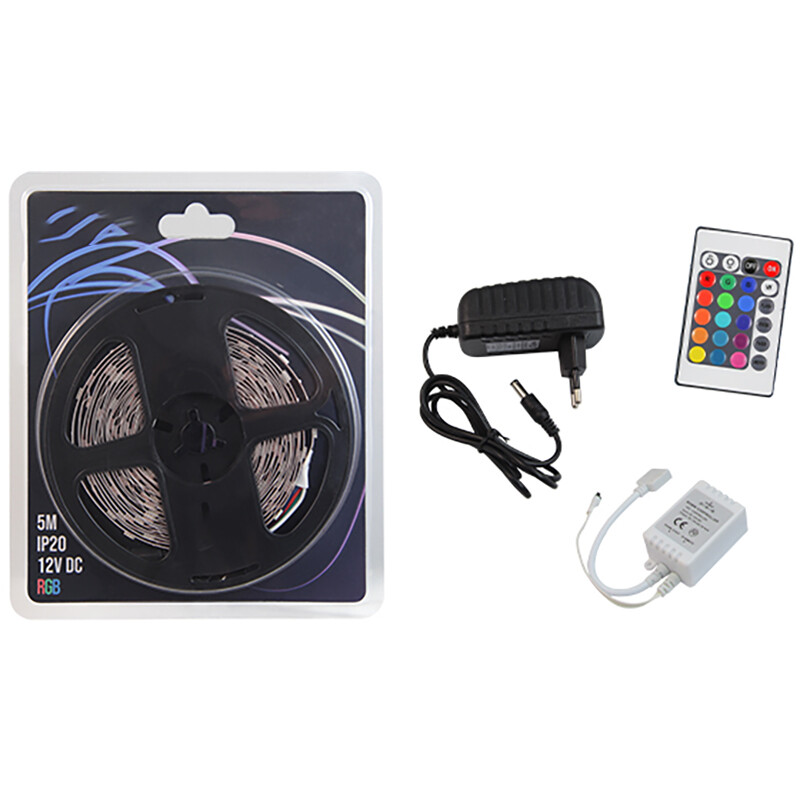 LED Strip Set RGB - Prixa Blinkon - 5 Meter - 150 LEDs - Dimmbar - RGB Farbwechsel - Fernbedienung - Selbstklebend