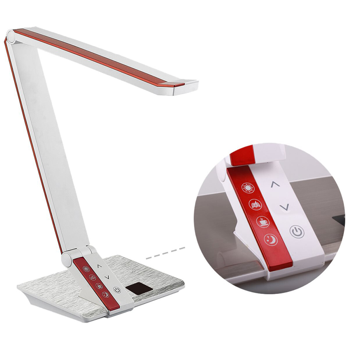 LED Tischlampe - Aigi Diplo - 10W - Anpassbare Lichtfarbe - Dimmbar - Rechteckig - Rot - Kunststoff