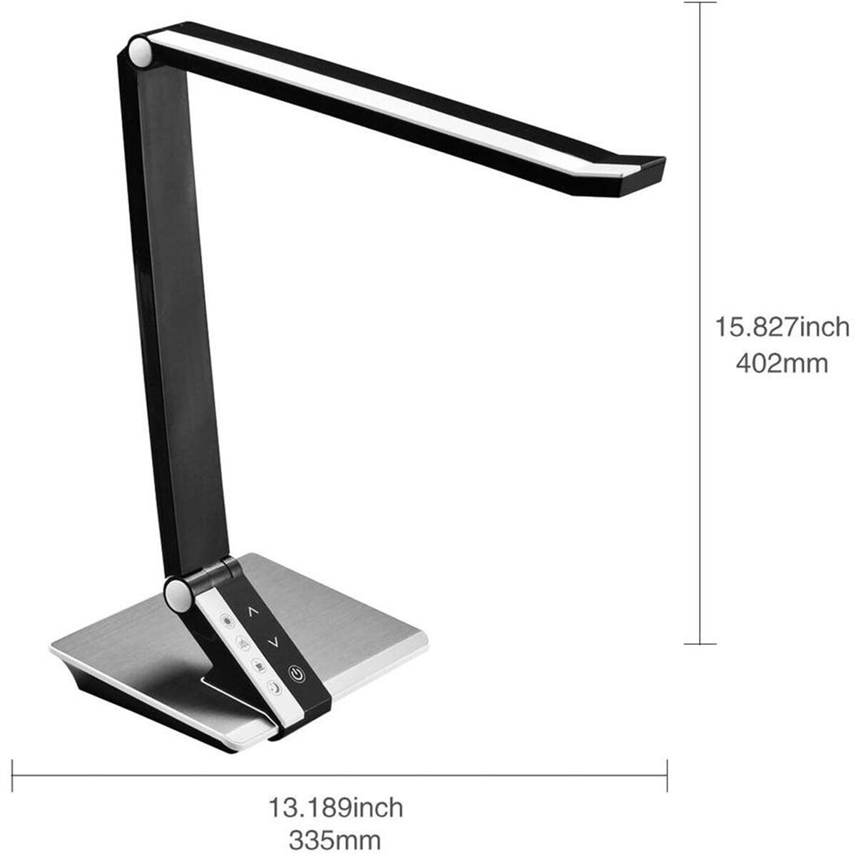 LED Tischlampe - Aigi Diplo - 10W - Anpassbare Lichtfarbe - Dimmbar - Rechteckig - Mattschwarz - Kunststoff