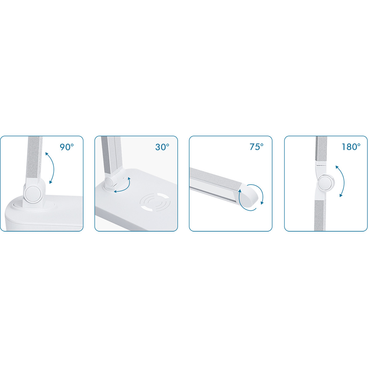 LED Tischlampe - Aigi Sorina - 5W - Qi Kabellos Ladefunktion - Einstellbare Farbtemperatur - Dimmbar - Mattweiß