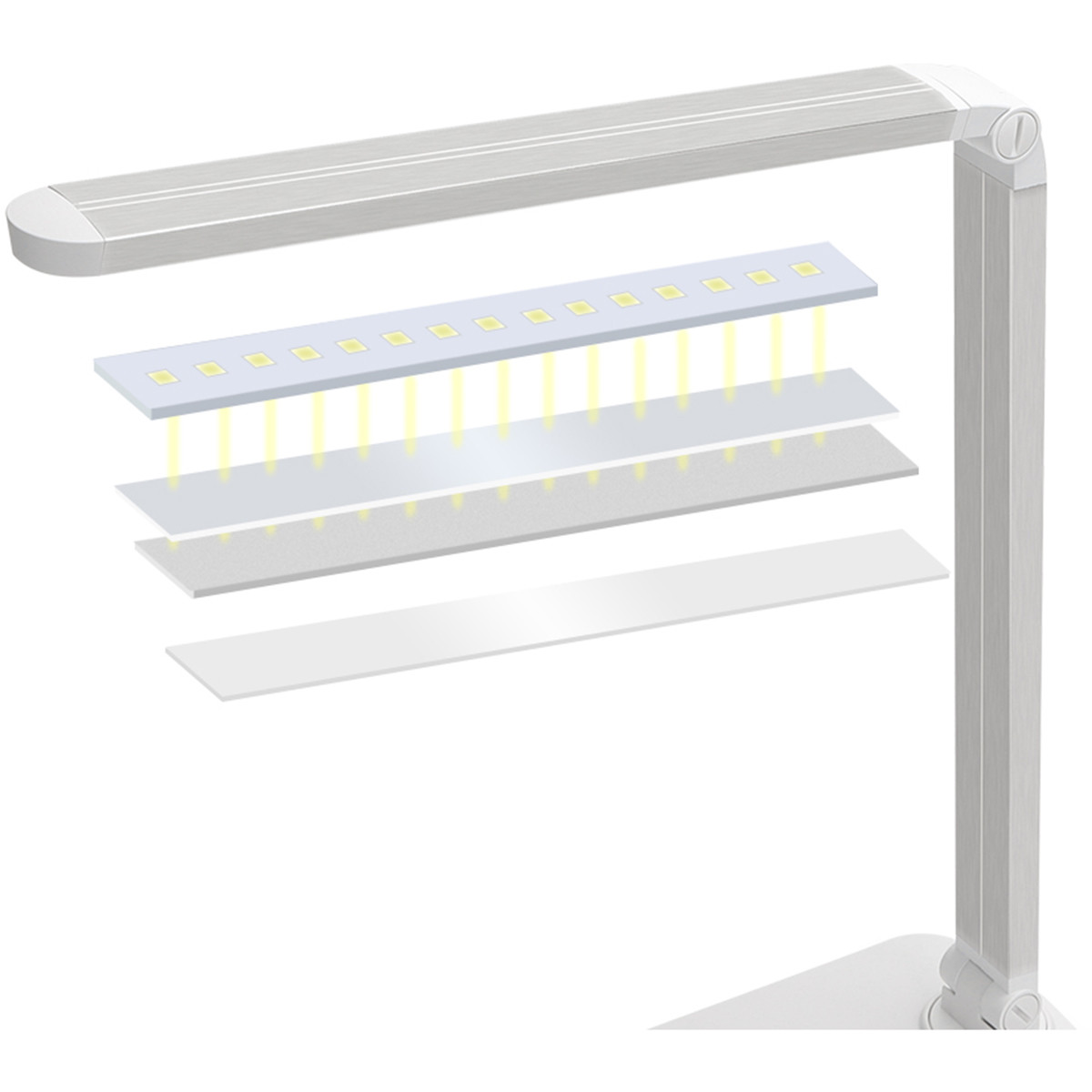 LED Tischlampe - Aigi Sorina - 5W - Qi Kabellos Ladefunktion - Einstellbare Farbtemperatur - Dimmbar - Mattschwarz