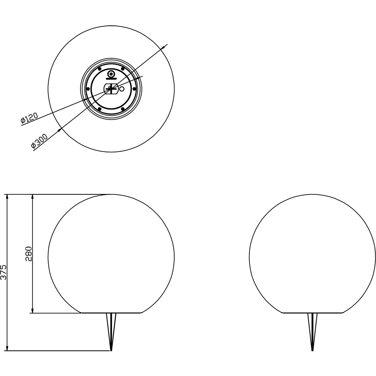 LED Tischlampe mit Solar - Trion Mallo XL - Tag- und Nacht-Sensor - 5W - Warmweiß 3000K - RGBW - Spritzwassergeschützt IP44 - Rund - Matt Weiß - Kunststoff