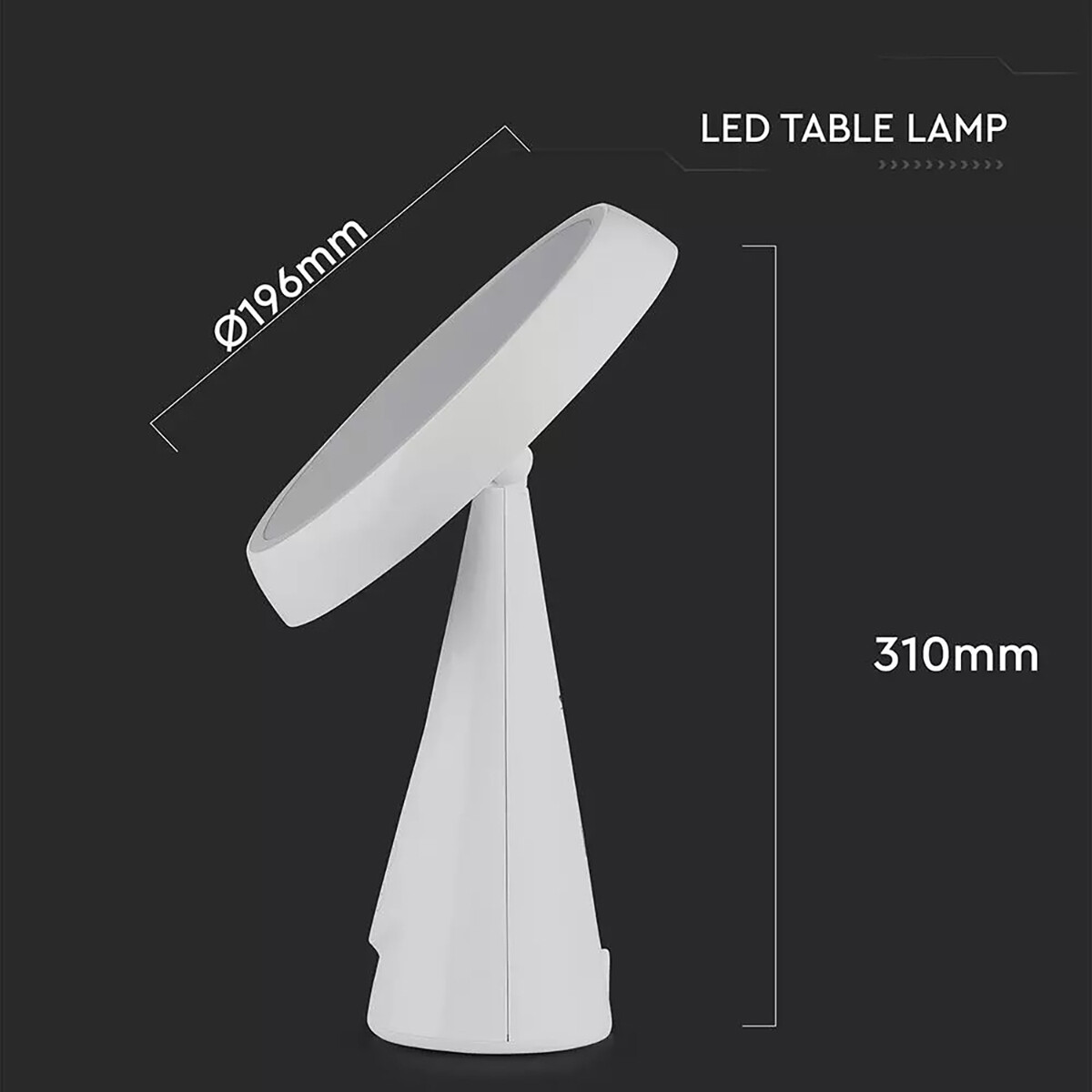 LED Schreibtischlampe - Aufladbare Spiegelleuchte - Viron Aslino - 5W - Warmweiß 3000K - Dimmbar - Rechteckig - Matt Weiß - Kunststoff