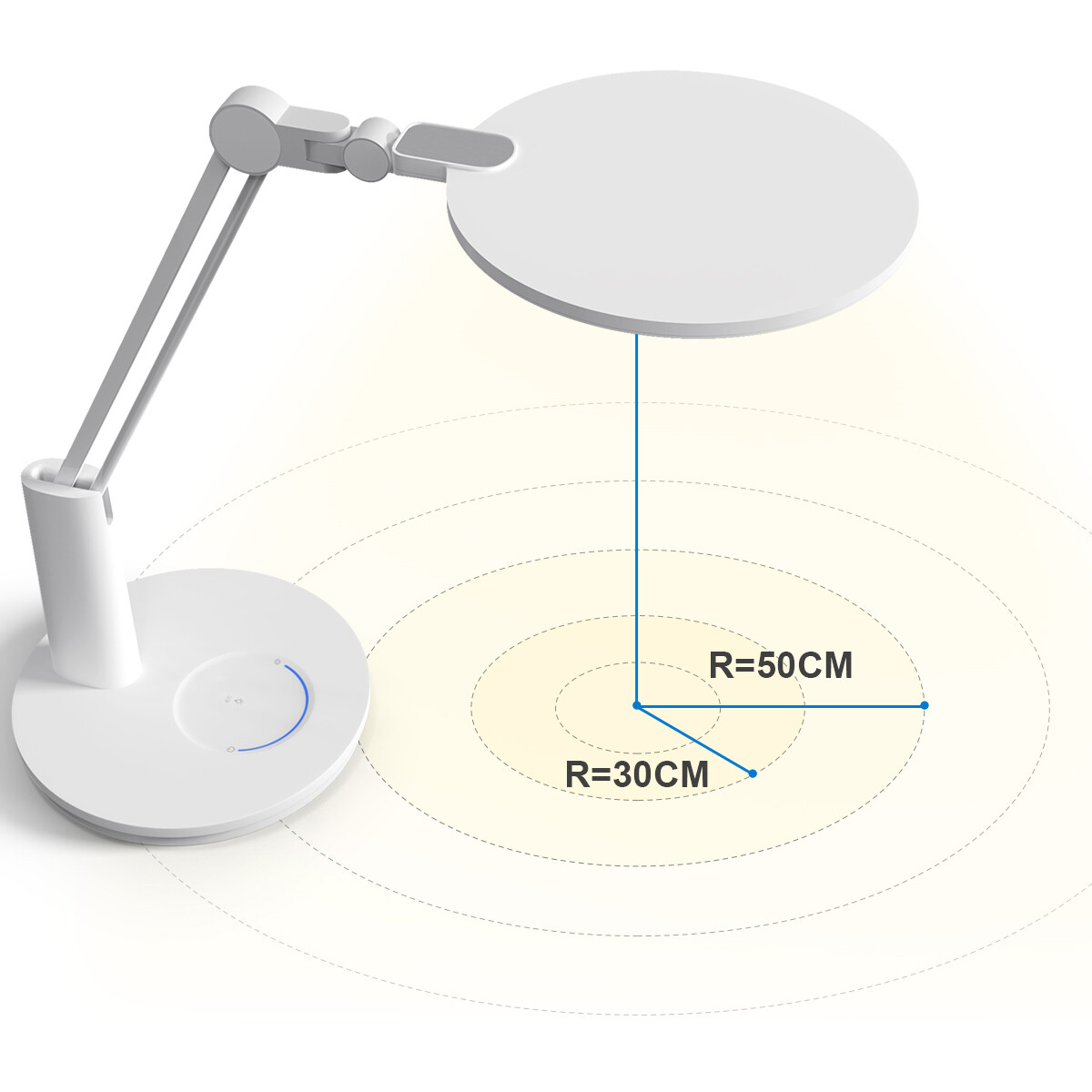 LED Tischlampe - Aigi Dunno - 18W - Universalweiß 4000K - Dimmbar - Rund - Mattweiß - Kunststoff