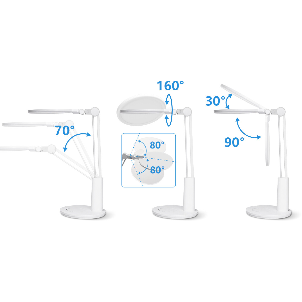 LED Tischlampe - Aigi Dunno - 18W - Universalweiß 4000K - Dimmbar - Rund - Mattweiß - Kunststoff