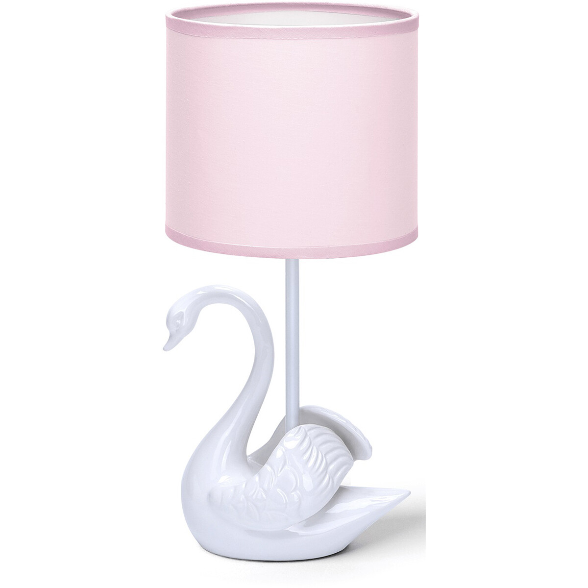 LED Tischlampe - Tischbeleuchtung - Aigi Juvino - E14 Fassung - Rund - Matt Weiß/Rosa - Keramik