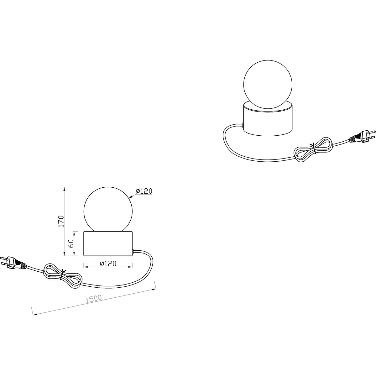 LED Tischlampe - Tischbeleuchtung - Trion Celda - E14 Fassung - Rund - Matt Nickel - Aluminium