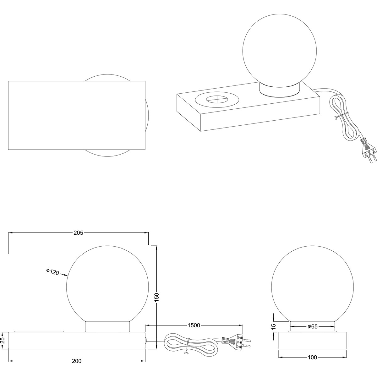 LED Tischlampe - Tischbeleuchtung - Trion Cobra - E14 Fassung - Rechteck - Matt Nickel - Aluminium