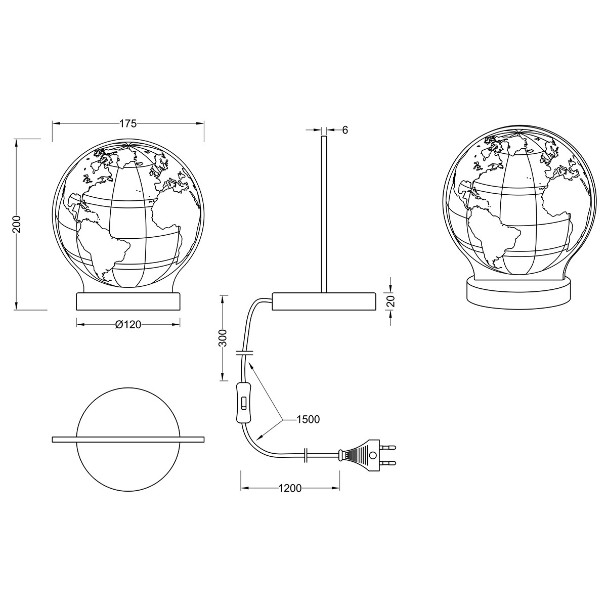 LED Tischlampe - Trion Globin - 7W - Einstellbare Farbtemperatur - Rund - Matt Chrom - Aluminium