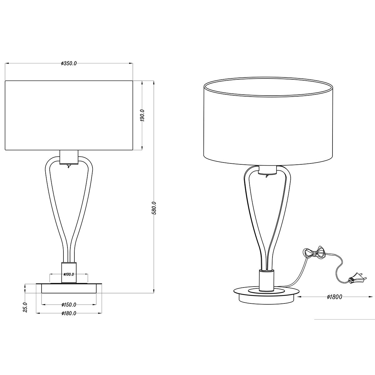 LED Tischlampe - Trion Hilton - E27 Sockel - Rund - Mattes Nickel - Aluminium