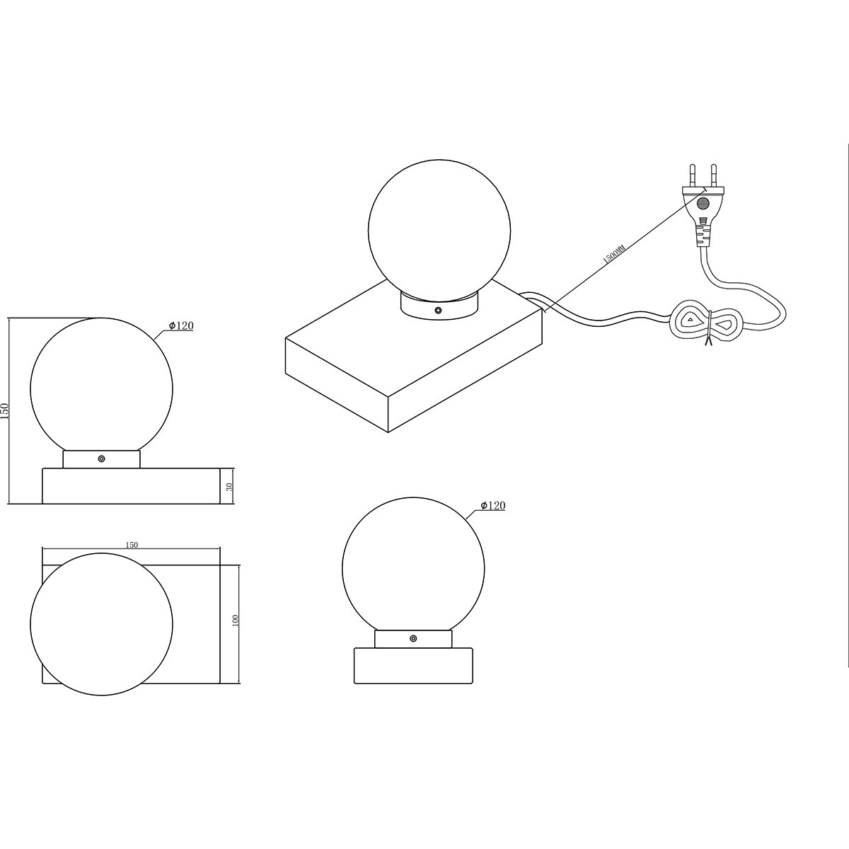 LED Tischleuchte - Tischbeleuchtung - Trion Ivar - E14 Fassung - Rund - Matt Nickel - Metall