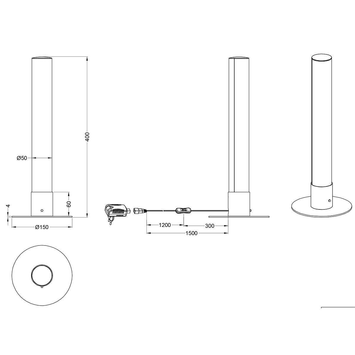 LED Tischlampe - Trion Lagia - 5W - Warmweiß 3000K - RGBW - Rund - Matt Chrom - Aluminium