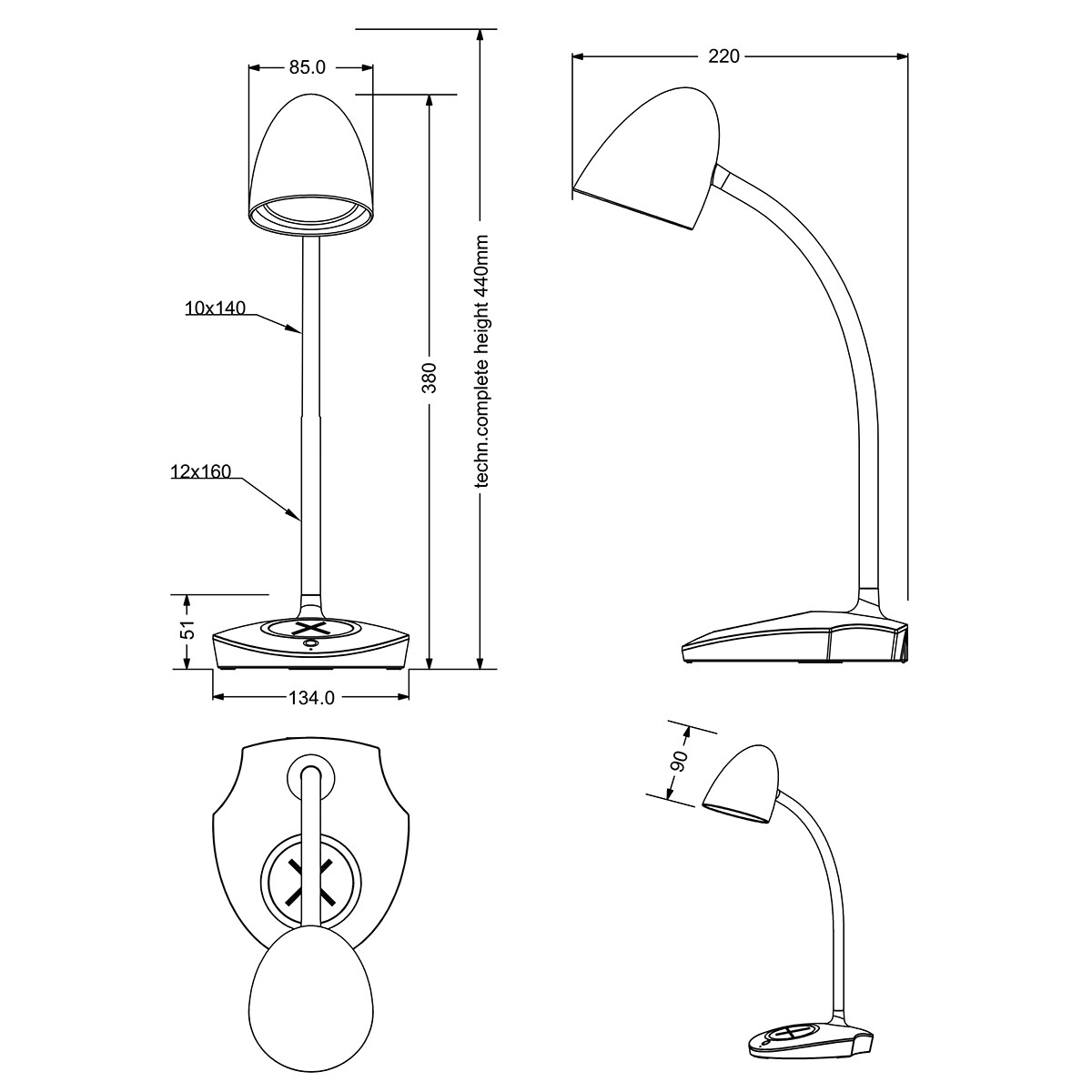 LED Tischlampe - Trion Lida - 4W - Warmweiß 3000K - Rund - Mattweiß - Kunststoff