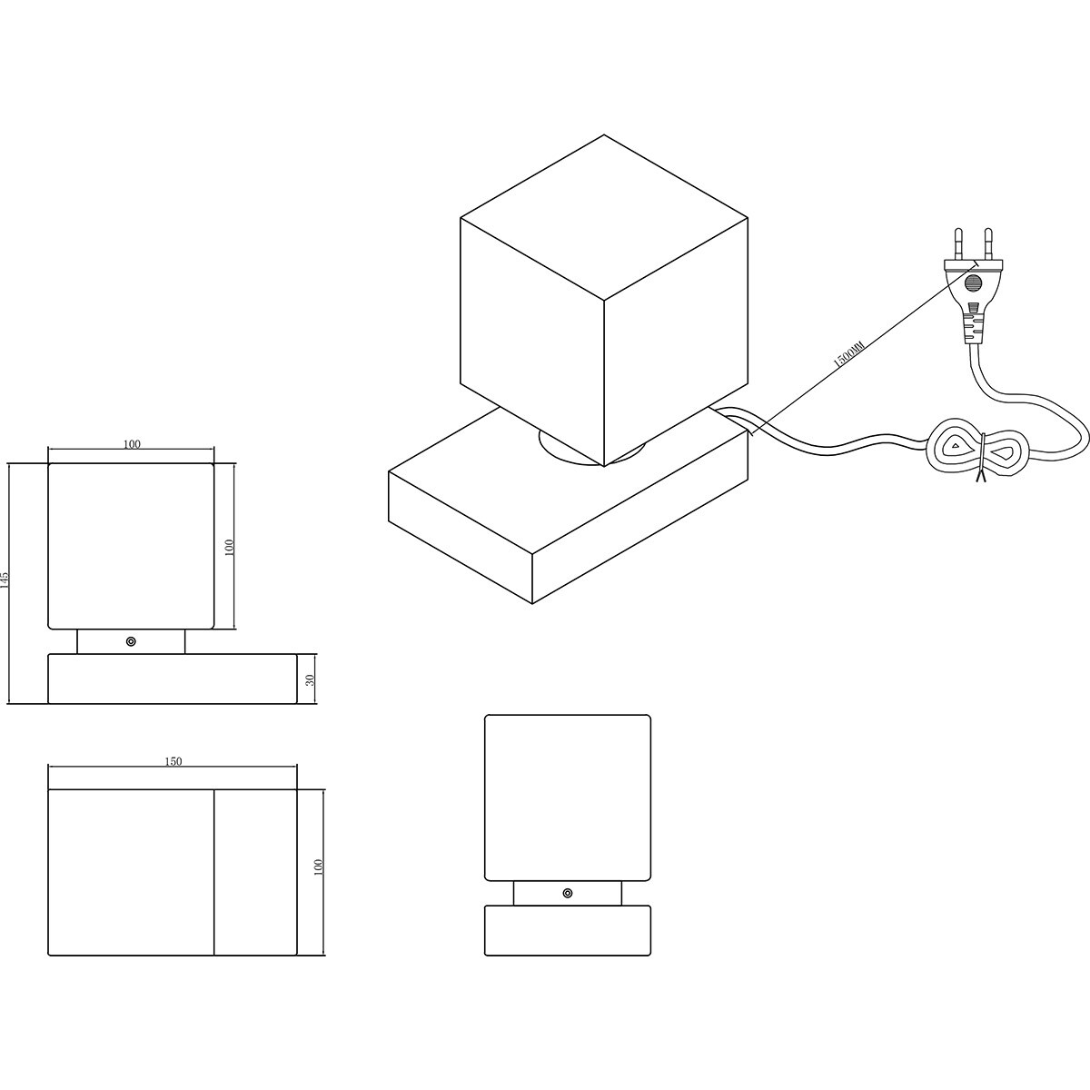 LED Tischleuchte - Tischbeleuchtung - Trion Litt - E14 Fassung - Matt Nickel - Metall