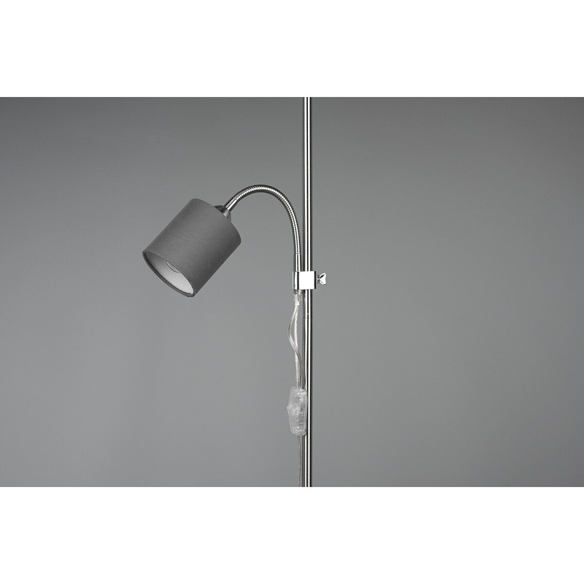 LED Stehlampe - Bodenbeleuchtung - Trion Owino - E27 Fassung - Rund - Matt Nickel - Aluminium