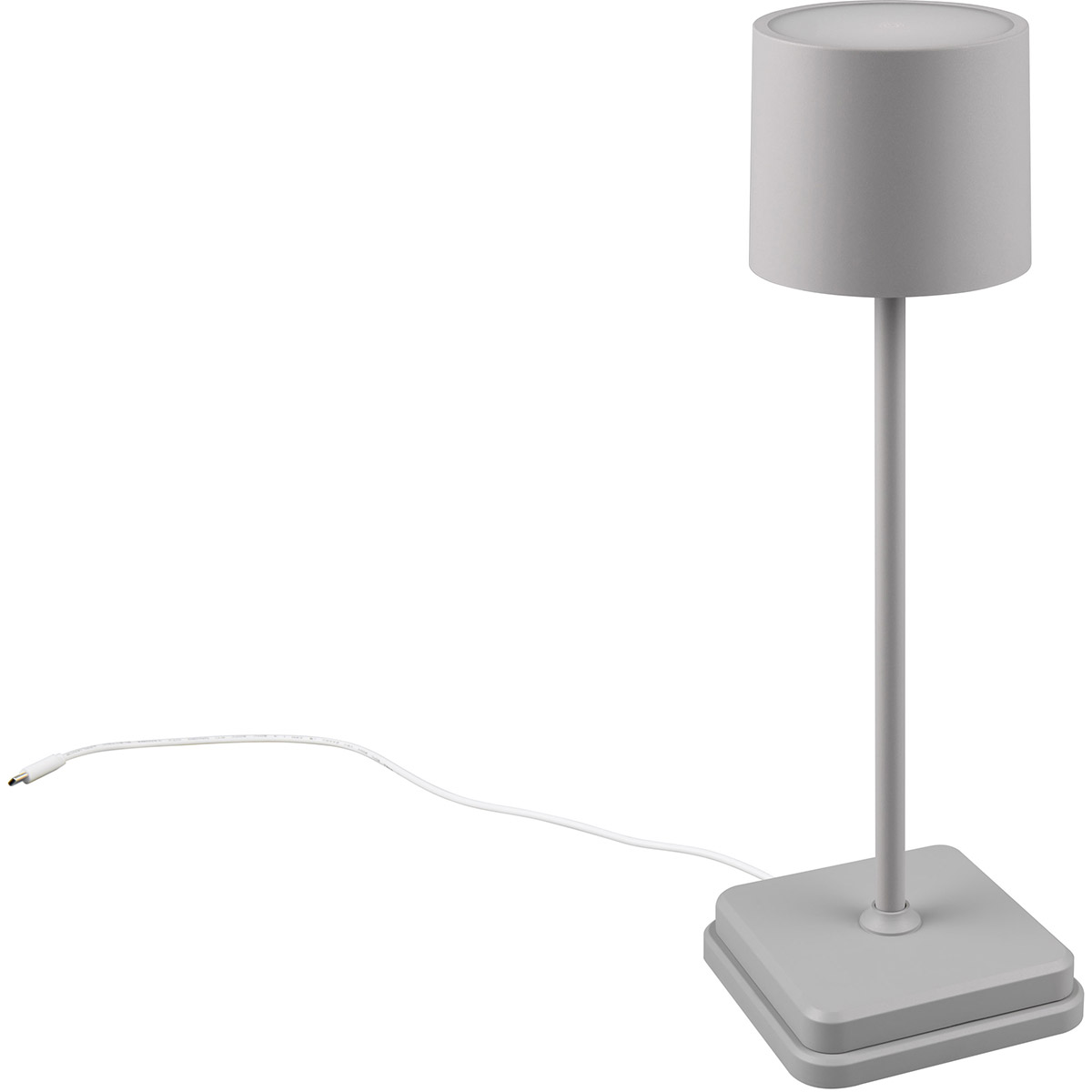 LED Tischleuchte - Trion Andez - 1.5W - Anpassbare Farbe - Aufladbare Batterien - Grau - Kunststoff