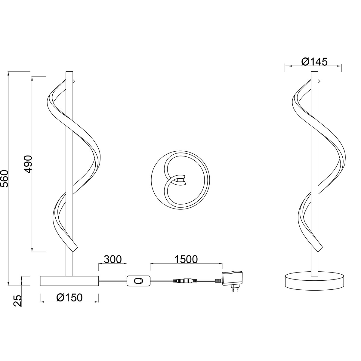 LED-Tischlampe - Trion Annabel - 8.5W - Natürliches Weiß 4000K - Glanzchrom - Metall