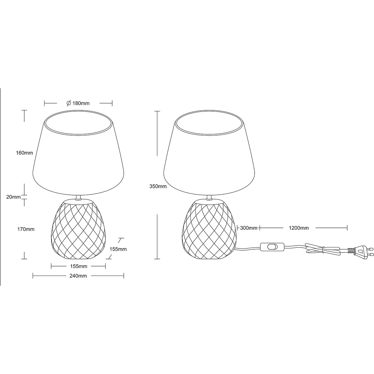 LED Tischlampe - Trion Aroniz - E27 Fassung - Rund - Rosa - Keramik