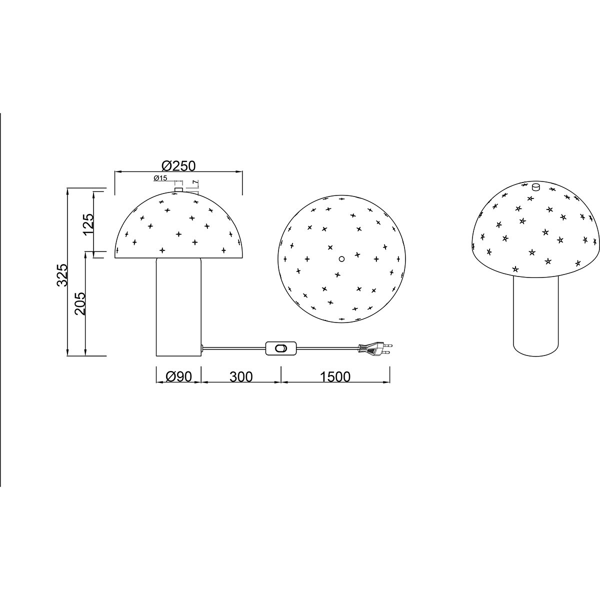 LED Tischleuchte - Trion Ates - E14 Fassung - 1 Lichtpunkt - Max 28W - Matt Schwarz - Metall